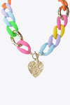 Multicolored Stainless Steel Heart Pendant Necklace Necklaces - Tophatter Daily Deals