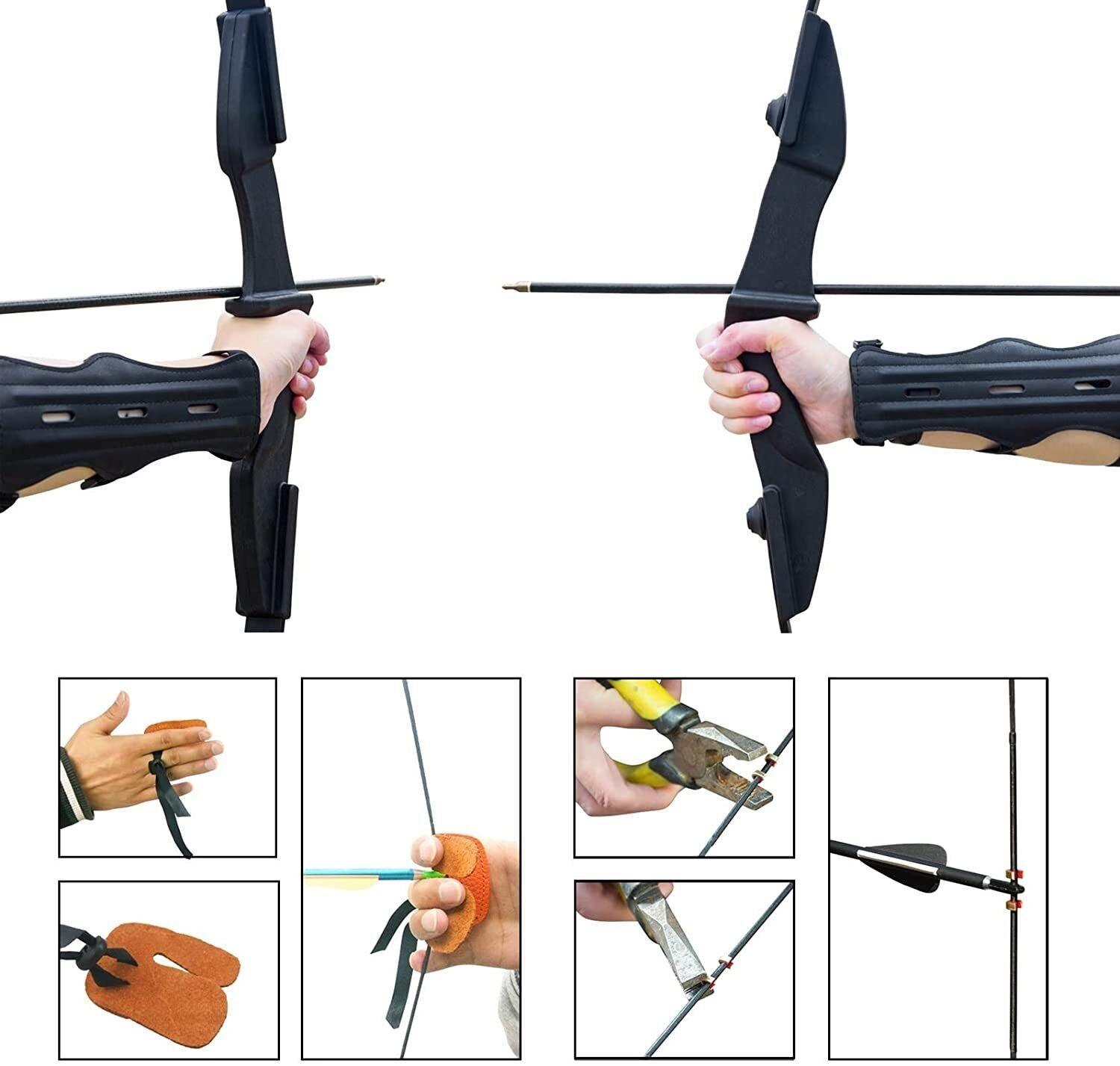 Hunting Bow and Arrow Set - 40lb Long Bow Archery Takedown Recurve Bow and Arrow Set Hunting Training Target Sports & Outdoor - Tophatter Daily Deals