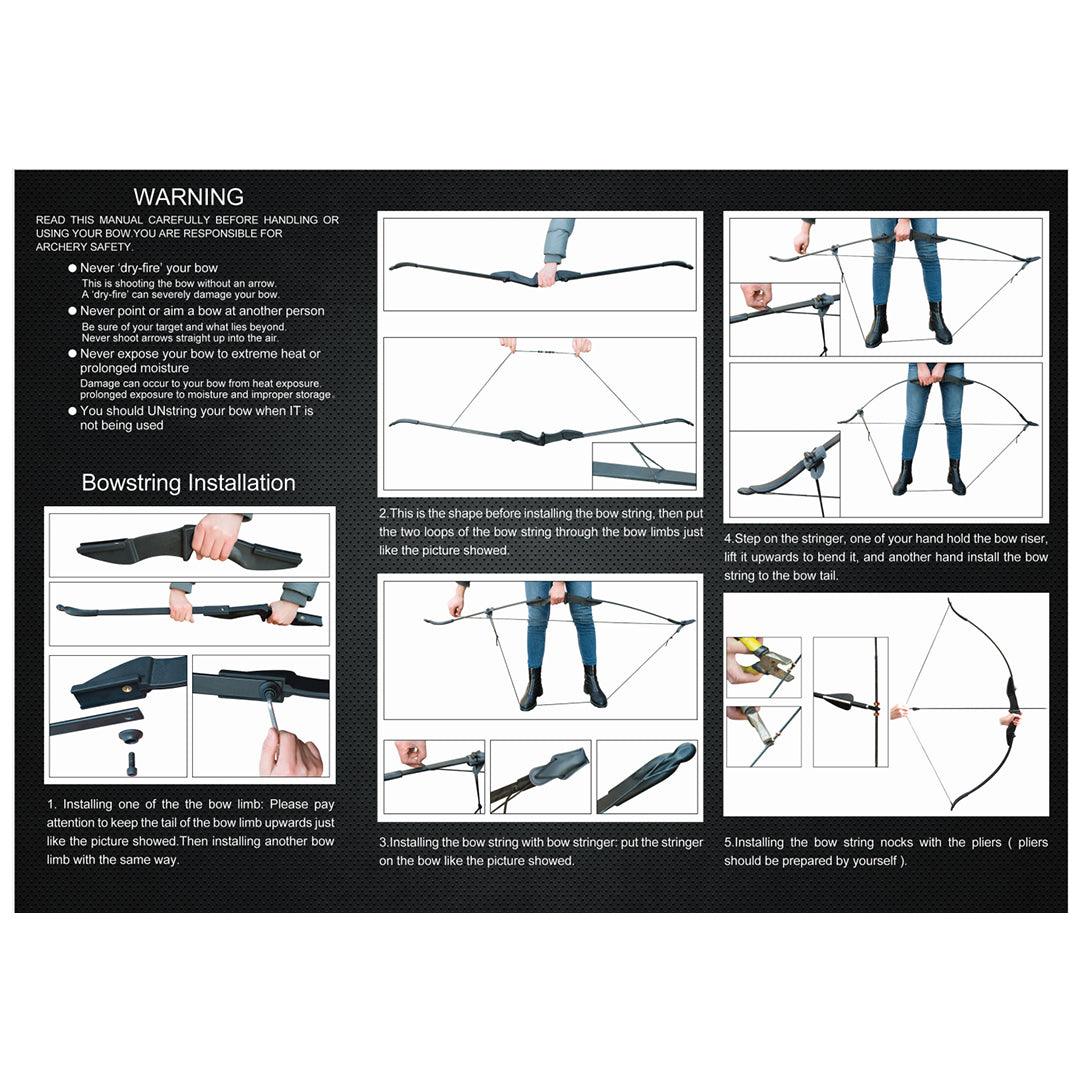 Hunting Bow and Arrow Set - 40lb Long Bow Archery Takedown Recurve Bow and Arrow Set Hunting Training Target Sports & Outdoor - Tophatter Daily Deals