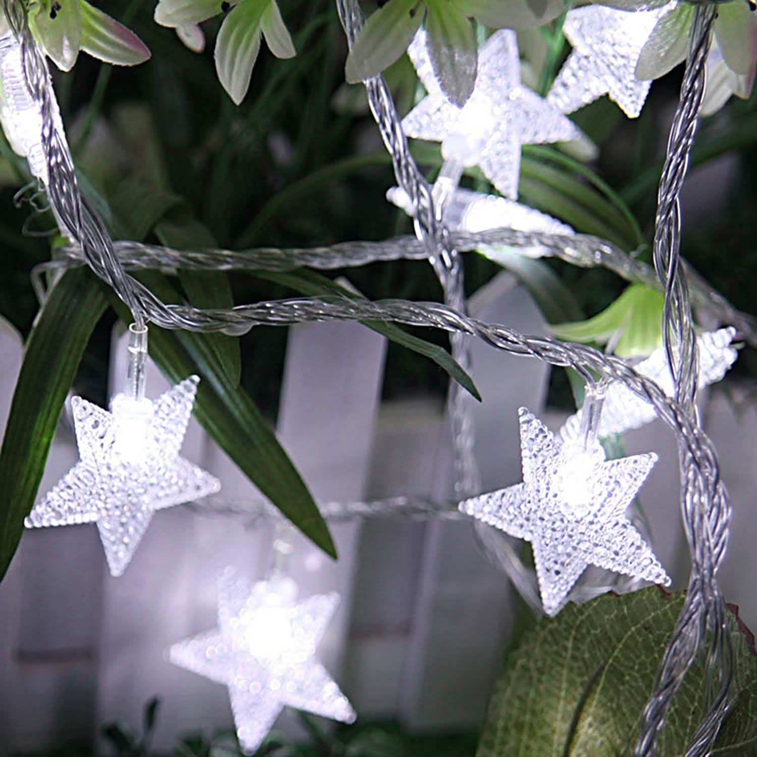 40-LED 13.12FT Star Fairy Lights Cool White String & Fairy Lights - Tophatter Daily Deals