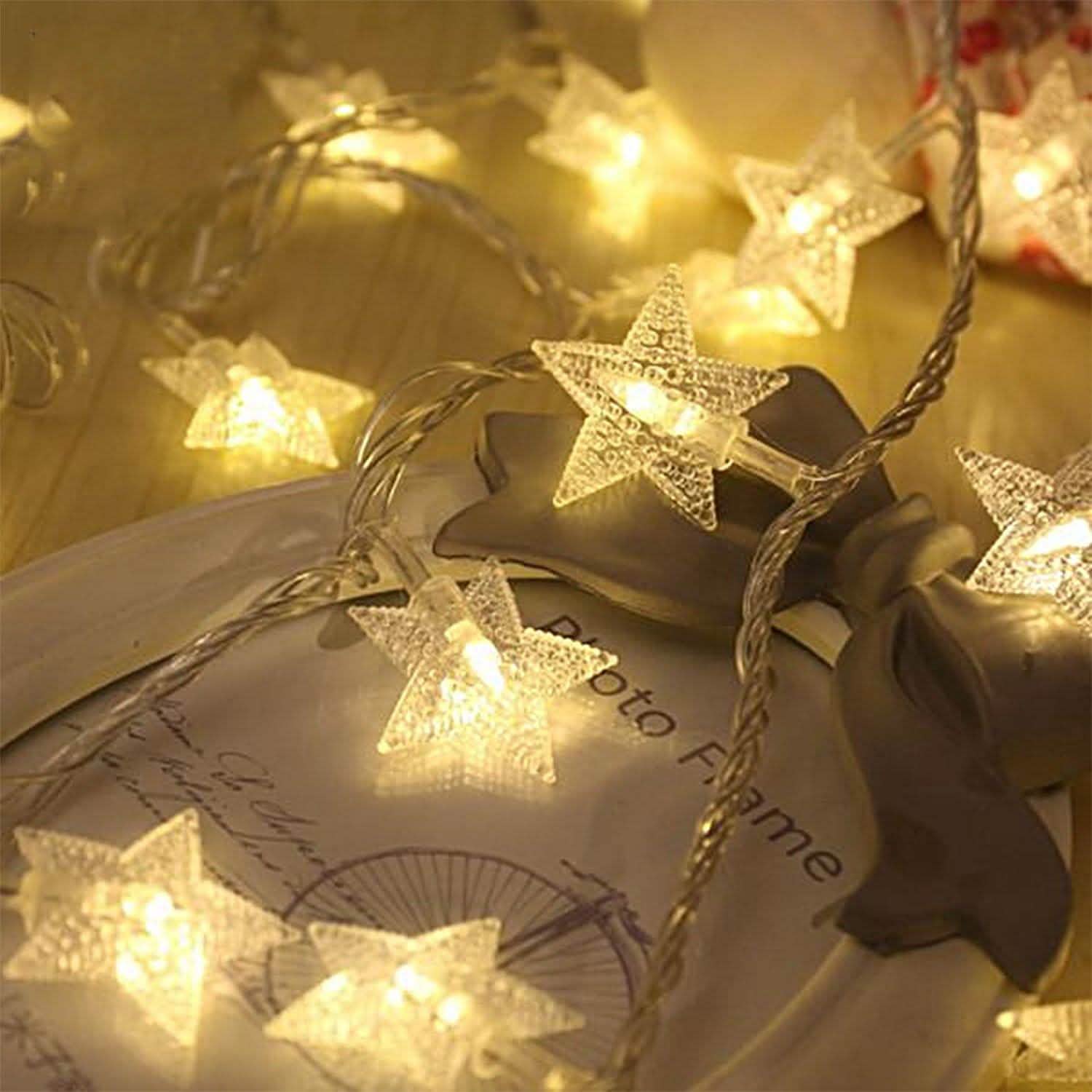 40-LED 13.12FT Star Fairy Lights Warm White String & Fairy Lights - Tophatter Daily Deals