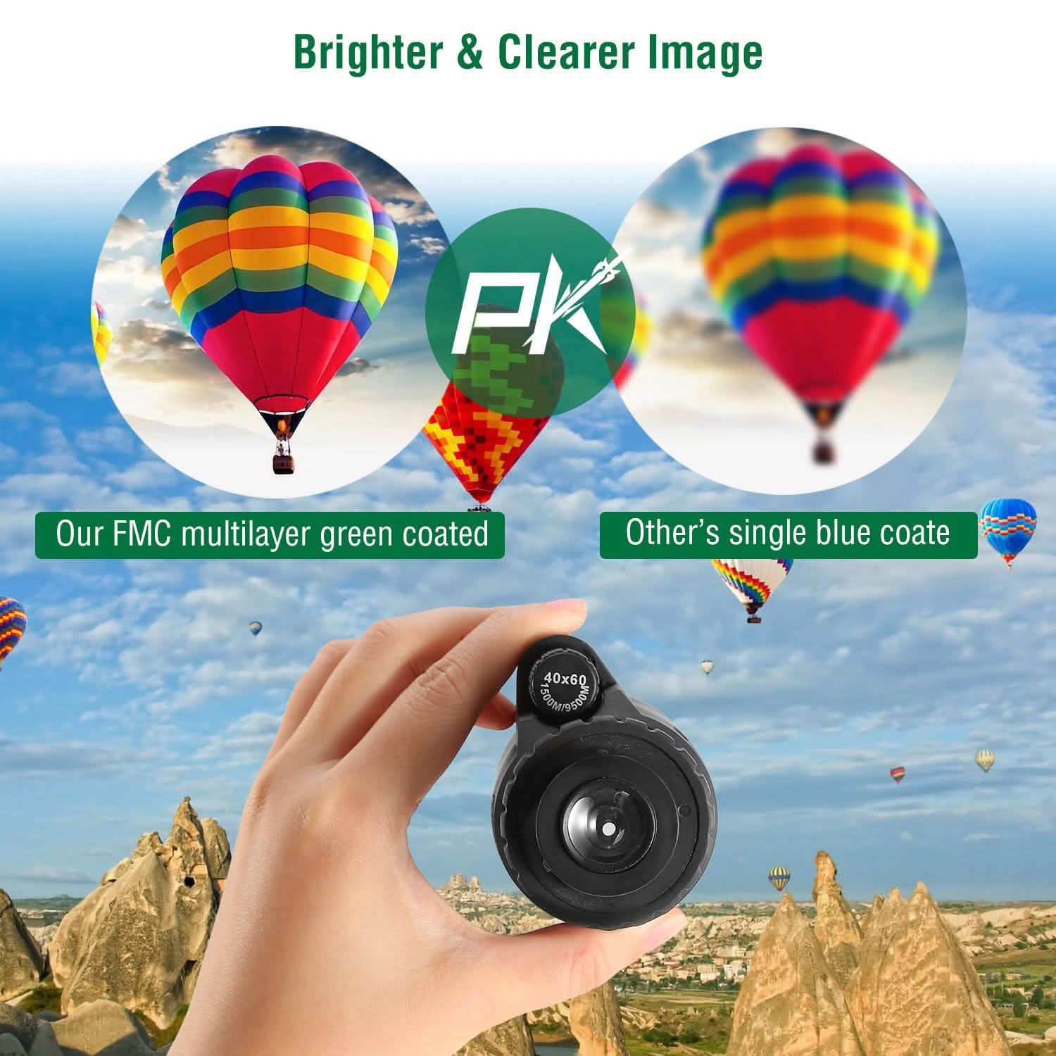 40x60 HD Optical Monocular Telescope with FMC Lens Outdoor Recreation - Tophatter Daily Deals