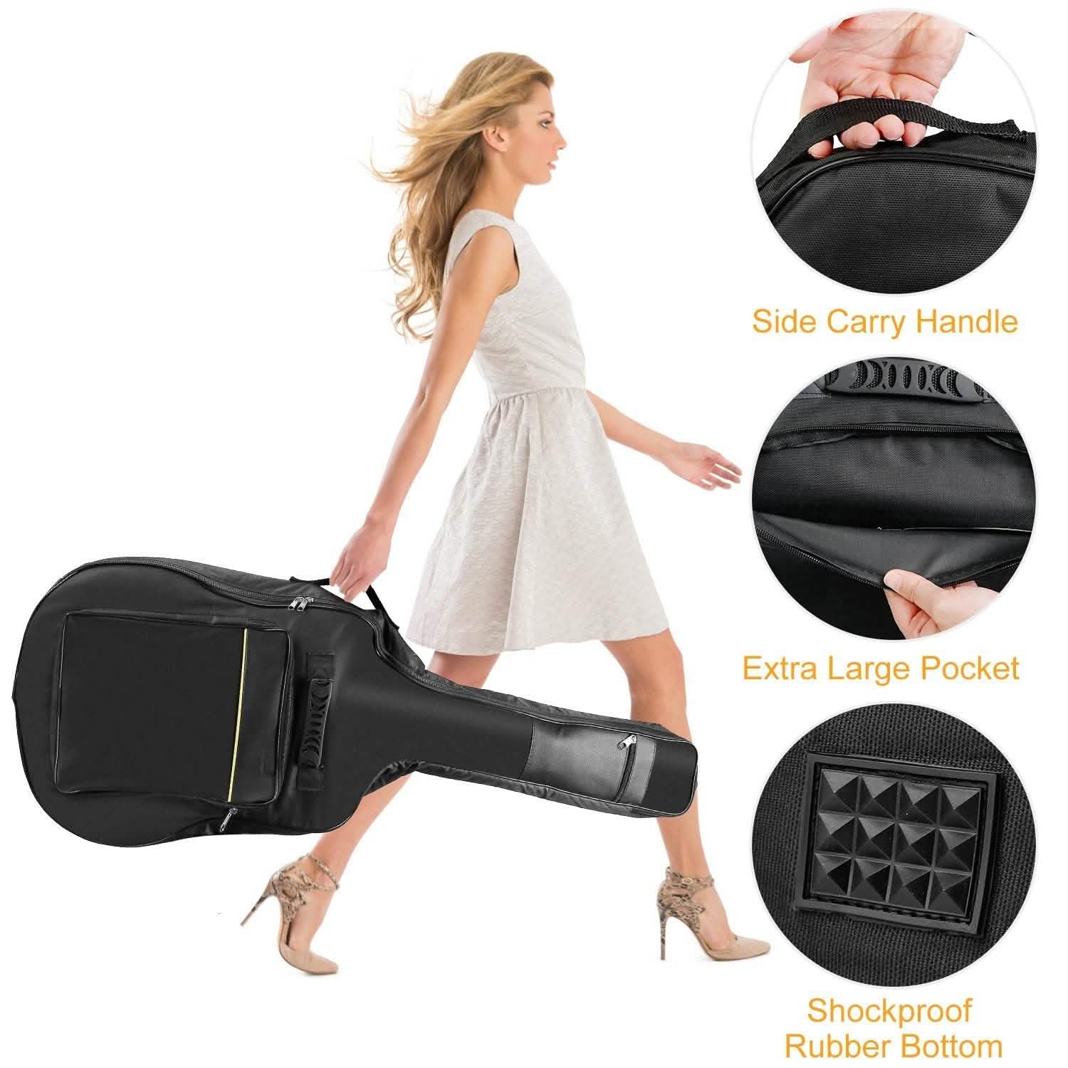 41" 5mm Thick Padded Protective Acoustic Guitar Bag Everything Else - Tophatter Daily Deals