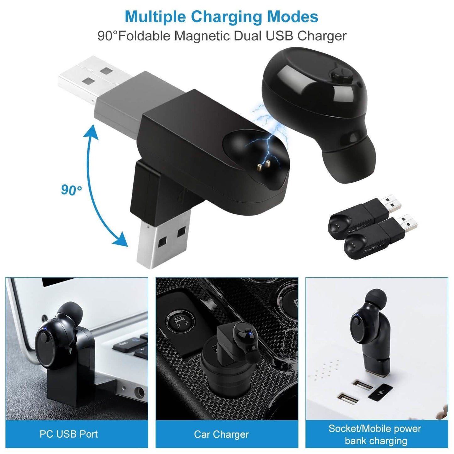 4.1 Magnetic Single Charging Earbuds Audio Accessories - Tophatter Daily Deals