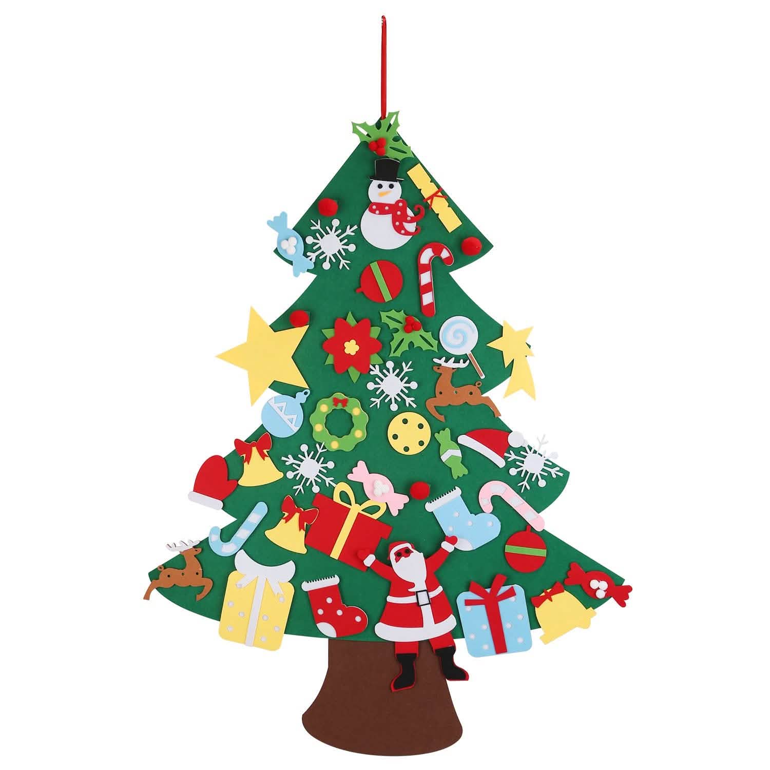 41-Piece: DIY Felt Christmas Tree Detachable Ornaments for Kids Seasonal Decor - Tophatter Daily Deals