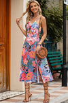 Floral Tied Cutout Split Spaghetti Strap Dress Casual Dresses - Tophatter Daily Deals