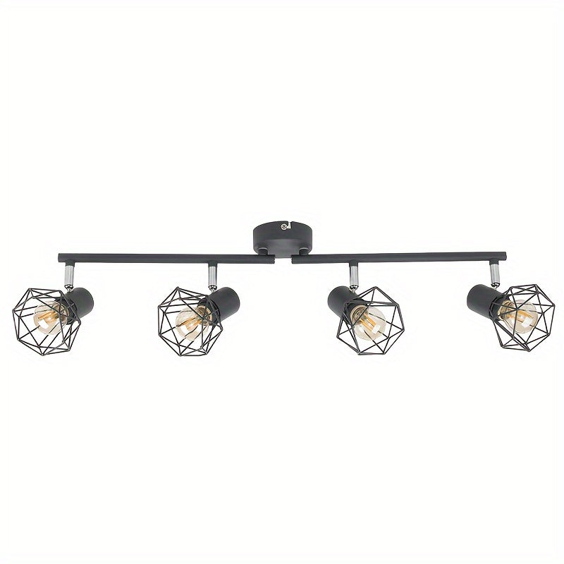 Industrial 4-Light Semi-Flush Ceiling Light Ceiling Lights - Tophatter Daily Deals