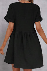 V-Neck Short Sleeve Dress Casual Dresses - Tophatter Daily Deals