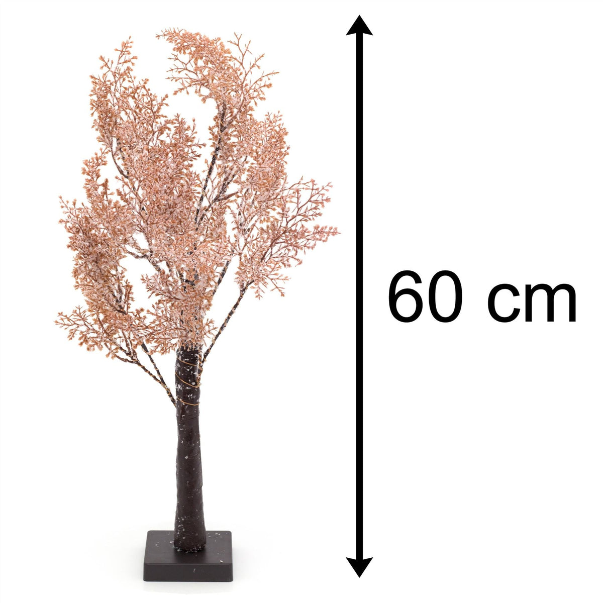 60cm LED Tree Snow Dusted Light Up Tree | LED Lit Tree Battery Operated Silhouette Tree Light | Pre Lit Twig Tree Ornament - Tophatter Daily Deals