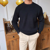 Warm Relaxed Men's Crew Neck Sweater - Ribbed Knit, Wool Black 3D Changing Face Moving Picture Frame - Tophatter Daily Deals