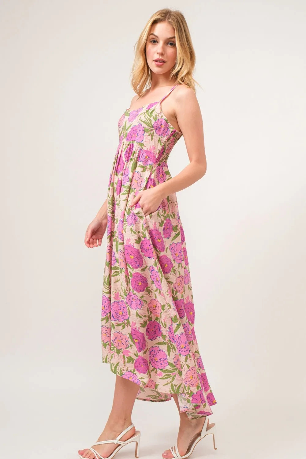 And The Why Floral High-Low Hem Cami Dress Casual Dresses - Tophatter Daily Deals