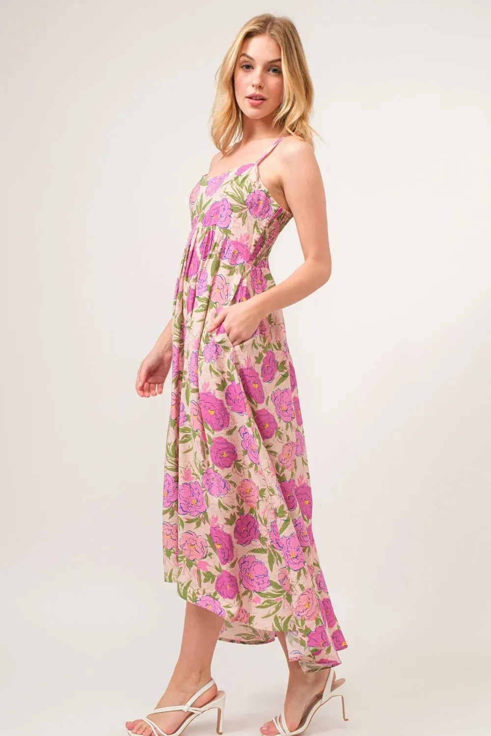 And The Why Floral High-Low Hem Cami Dress Casual Dresses - Tophatter Daily Deals