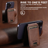 Android Universal Phone Magnetic Card Holder MagSafe Magnetic Ring PU Leather 0 - Tophatter Daily Deals