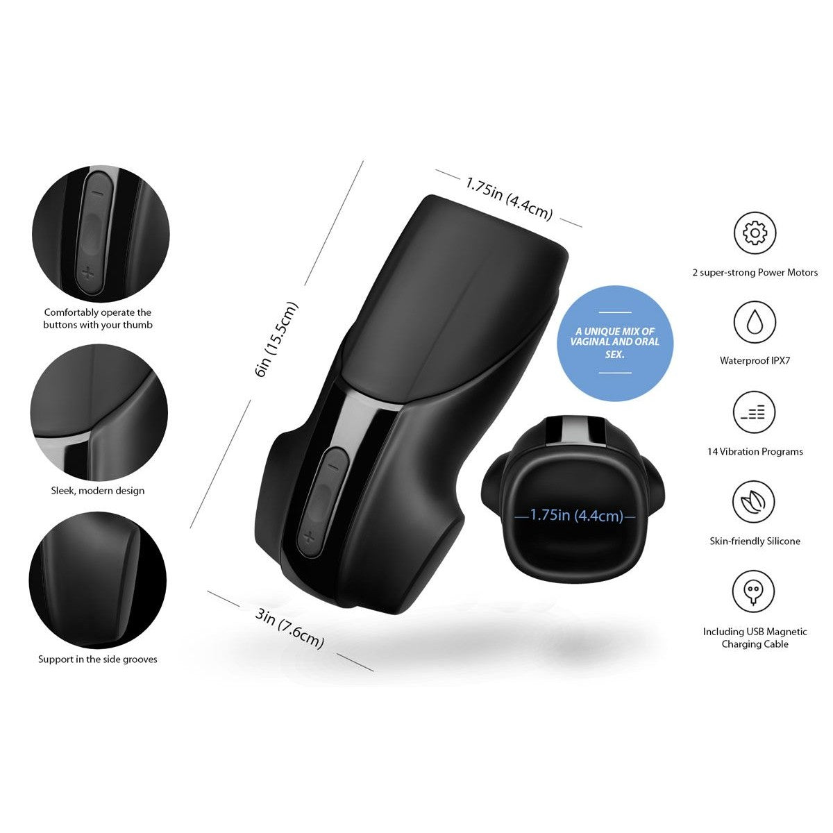 Satisfyer Men Vibration Blowjob Masturbator Male Masturbator - Tophatter Daily Deals