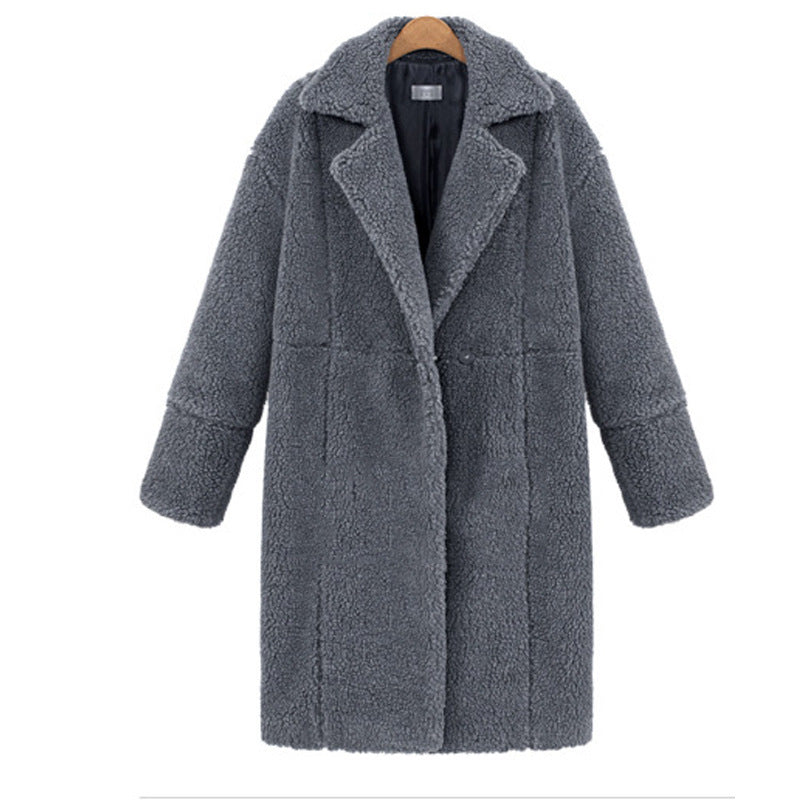 Warm Relaxed Women’s Wool Coat - Mid Length Wool Blend, City Grey 3D Changing Face Moving Picture Frame - Tophatter Daily Deals