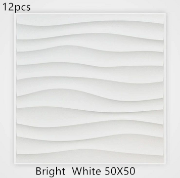 3D solid background wall panel Bright WhiteB12pc 50X50 0 - Tophatter Daily Deals