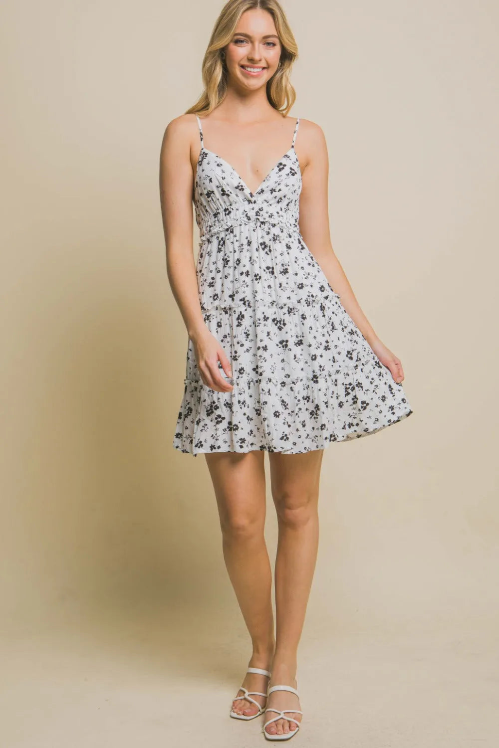 Love Tree Floral Tiered Cami Mini Dress Casual Dresses - Tophatter Daily Deals