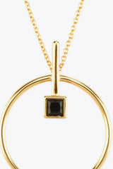 Black Zircon 925 Sterling Silver Necklace Necklaces - Tophatter Daily Deals