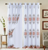 Embroidered Medallion Curtain Set – 2 Panel Window Drapes with Attached Backing & Matching Valance Furniture & Decor - Tophatter Daily Deals