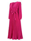 Pleated Surplice Tie Waist Maxi Dress Casual Dresses - Tophatter Daily Deals