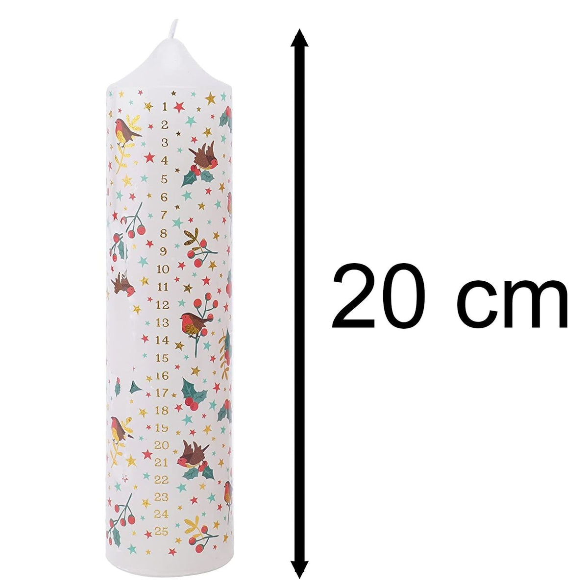 Set of 2 Deck The Halls Christmas Advent Candles | Christmas Pillar Candles Advent Candle - Tophatter Daily Deals