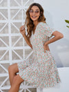 Ditsy Floral V-Neck Mini Dress Casual Dresses - Tophatter Daily Deals