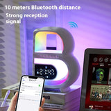 2024 New B-Shaped Blutooth Speaker Multifunctional Smart Music Rhythm Lighting Phone Wireless Charger TF Card AUX Input Standard Mode 0 - Tophatter Daily Deals