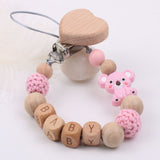 Baby Products Soothing Beech Wood Mouth Chain Clip Pink 7 - Tophatter Daily Deals
