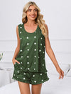 Heart Scoop Neck Tank and Shorts Lounge Set Loungewear Sets - Tophatter Daily Deals