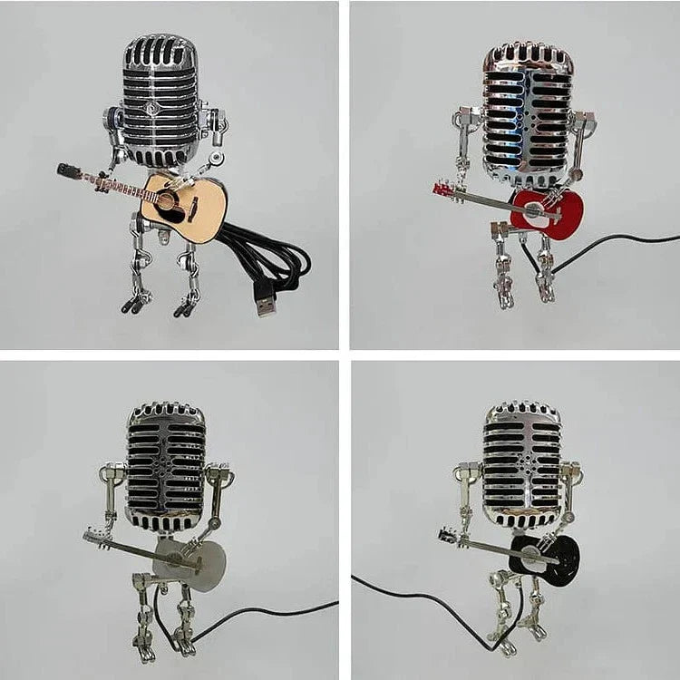 Microphone Robot Lamp Vintage Guitar Sculpture Fall 2025 - Tophatter Daily Deals