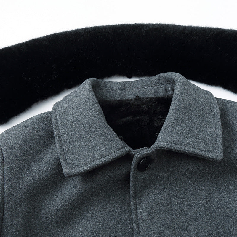 Warm Men's Wool Coat - Tailored Mid Thigh, Wool, For Winter 3D Changing Face Moving Picture Frame - Tophatter Daily Deals