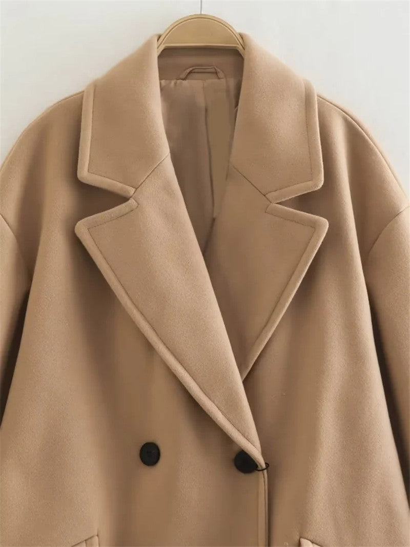 Oversized Women Coat - Double Breasted, Polyester, Citywear 3D Changing Face Moving Picture Frame - Tophatter Daily Deals