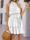 Frill Tied Mock Neck Sleeveless Dress Casual Dresses - Tophatter Daily Deals