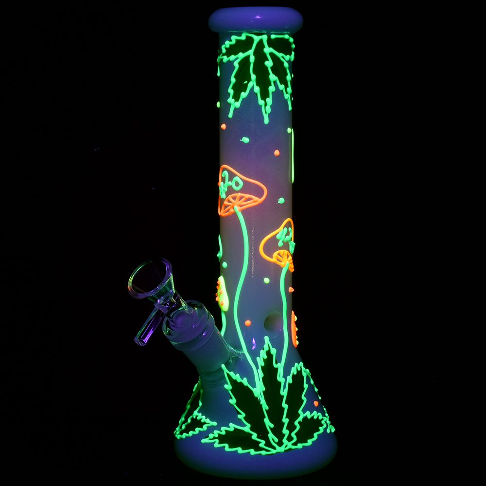420 Leafy Shroom Glow Beaker Bong Bongs - Tophatter Daily Deals