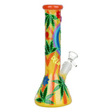 420 Leafy Sunburst Glow Beaker Bong Bongs - Tophatter Daily Deals