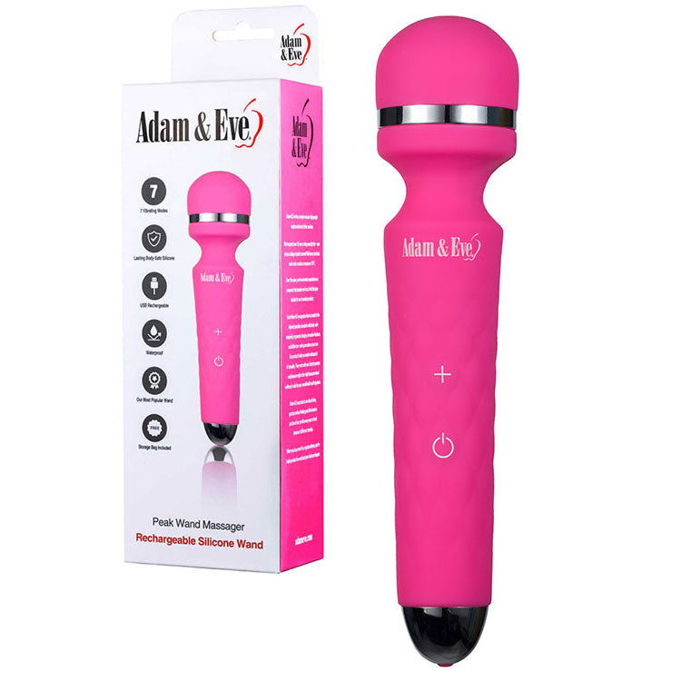 Adam & Eve Peak Wand Massager – USB Rechargeable Lightweight Wand Massager 19.1 cm > Sex Toys > Massage Wands - Tophatter Daily Deals