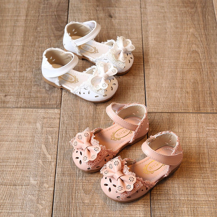 2021 new summer Child Girls half Bow Shoes Sandals Princess 1-3 Baby Toddler shoes' shoes 0 - Tophatter Daily Deals