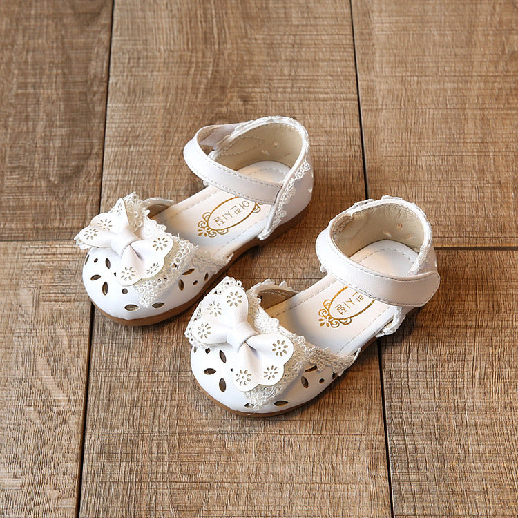 2021 new summer Child Girls half Bow Shoes Sandals Princess 1-3 Baby Toddler shoes' shoes 0 - Tophatter Daily Deals