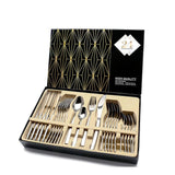 24 PCS Flatware Set Cutlery Dinnerware Spoon Knives Gift Box China 0 - Tophatter Daily Deals