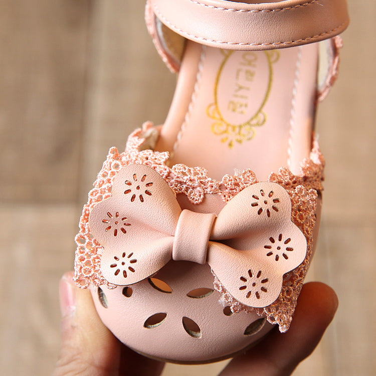 2021 new summer Child Girls half Bow Shoes Sandals Princess 1-3 Baby Toddler shoes' shoes 0 - Tophatter Daily Deals