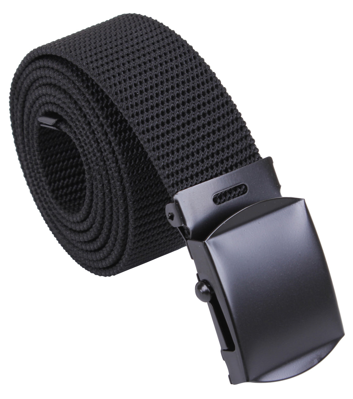 Rothco Nylon Web Belt - Black Webbing 44" - Tophatter Daily Deals