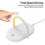 3 In 1 Foldable Wireless Charger Night Light Wireless Charging Station Stonego LED Reading Table Lamp 15W Fast Charging Light 0 - Tophatter Daily Deals