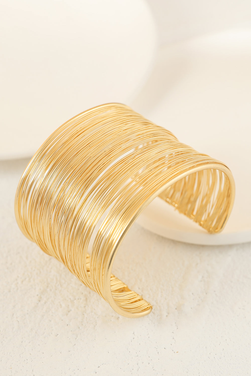 Gold Casual Metal Open Cuff Layered Wire Bracelet Bracelets - Tophatter Daily Deals