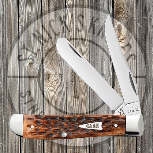 Case - Brown Bone Peach Seed Jig Mini Trapper - 42652 Knives - Tophatter Daily Deals