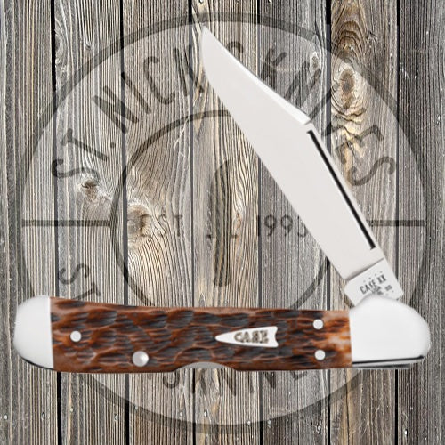 Case Mini Copperlock - Peach Seed Jigged Brown Bone - 42655 Knives - Tophatter Daily Deals