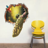 3d Peacock Forest Broken Wall Bedroom TV Backdrop Wall Decorative Removable Wall Sticker 0 - Tophatter Daily Deals