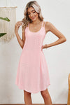 Eyelet Scoop Neck Double Strap Dress Casual Dresses - Tophatter Daily Deals