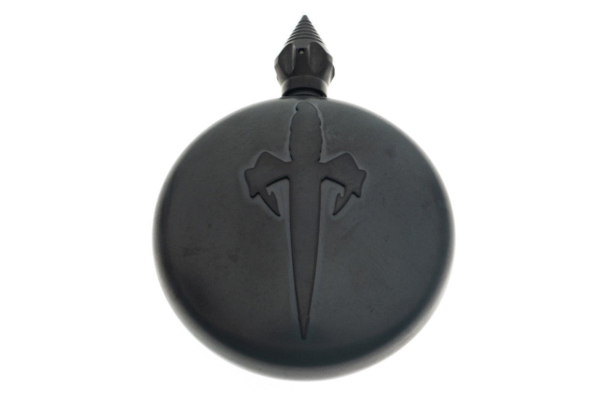 Marfione Custom Blood & Iron Round Flask - Spike Cap w/ Tritium Insert - DLC Stonewash Finish Titanium - 428-MCK Automatic Knives - Tophatter Daily Deals
