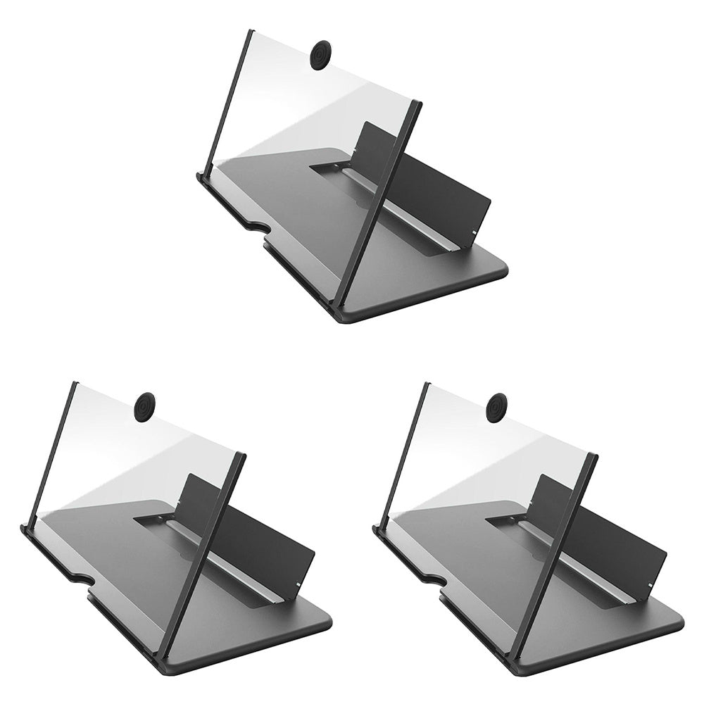 3D Screen Magnifier Signal Booster Mobile Screen Lightweight Foldable Magnifying Glass 3pc black 0 - Tophatter Daily Deals