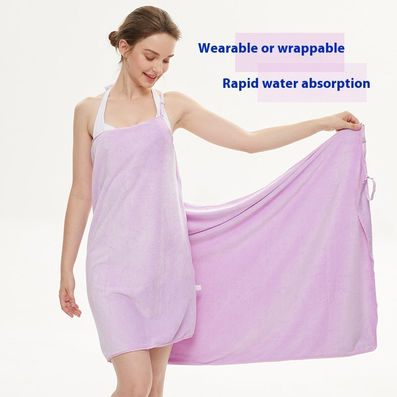 Bath Towel Sling Bath Skirt Coral Fleece Suit 0 - Tophatter Daily Deals
